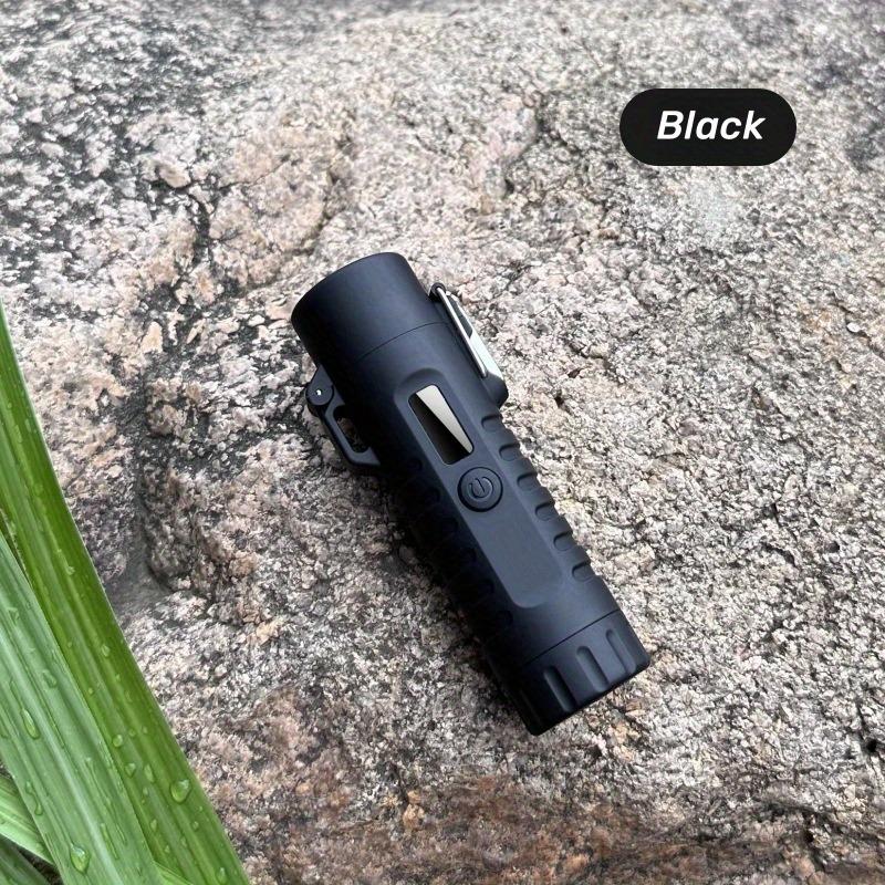 Electric Windproof Metal Lighter Flameless Dual Arc Plasma Rechargeable USB Waterproof Lighter with Flashlight Outdoor Tools