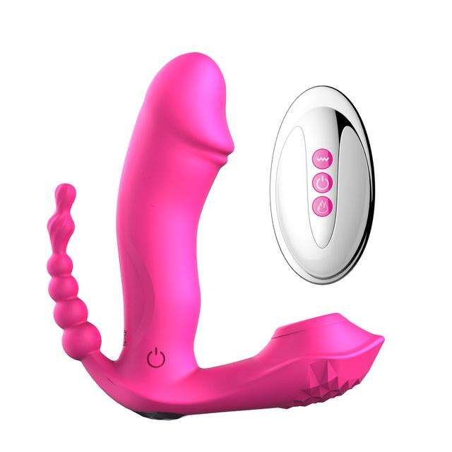 Odsávací vibrátor 3 V 1 Vibrační sací vibrátor 7 režimů Anální stimulátor pochvy klitoris Nositelné orální sání Erotické sexuální hračky pro ženy