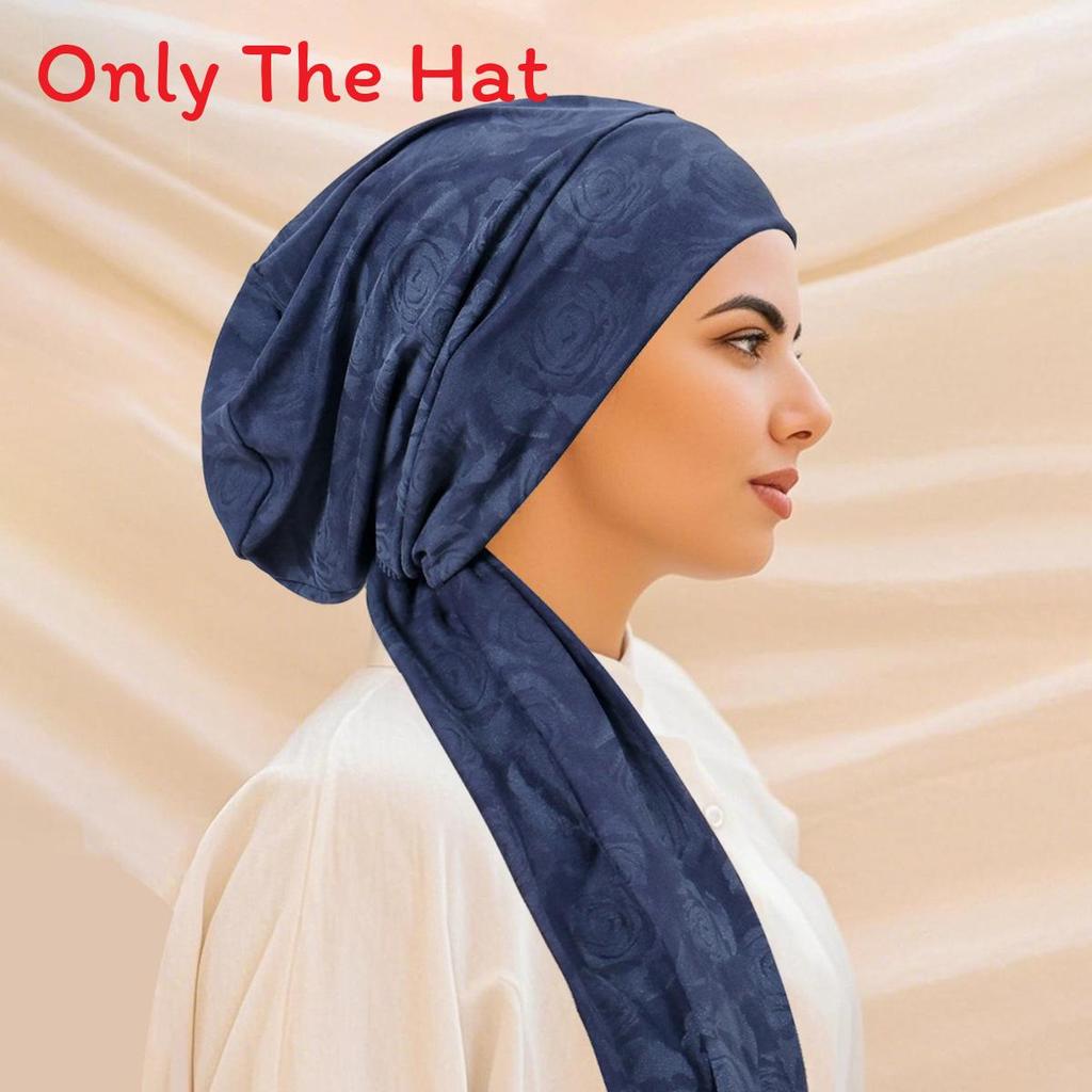 Vintage Rose Pattern Headscarf Hat With Tie Strap For Women Summer And Winter Wear