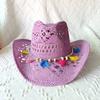 Cappelli Gialli Estivi da Uomo Stile Western Intrecciati a Mano in Paglia Cappello Jazz da Sole da Spiaggia Cappellino da Cowgirl Donna Rosa Shocking Monocolore Sombrero Uomo