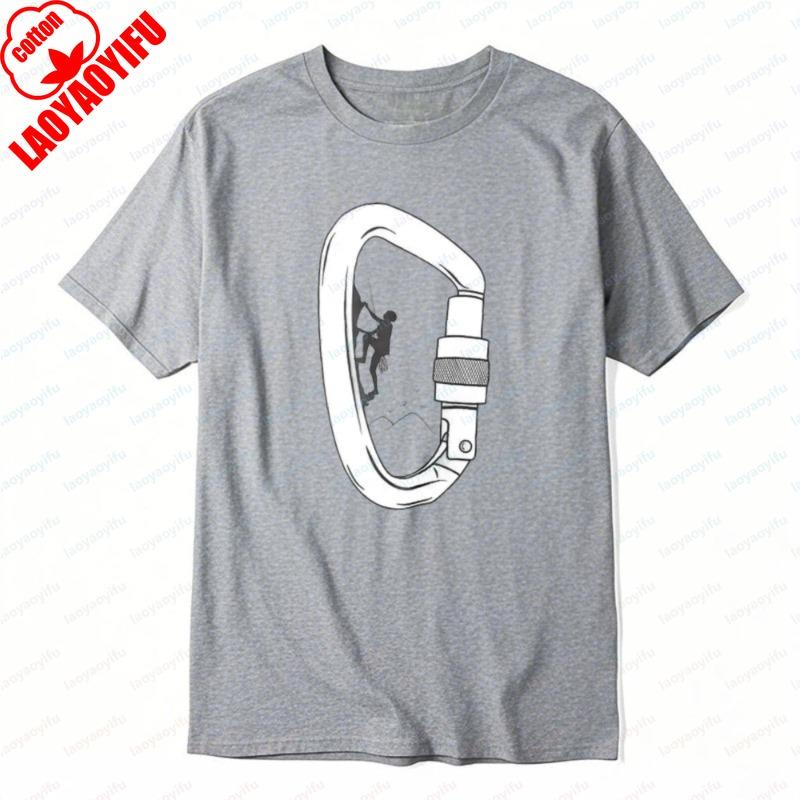 Carabiner Climbing Gear Printed Tshirt Outdoor Adventure Tee Climber Graphic Summer Casual Mountain Sport Unisexs Tops Camisetas