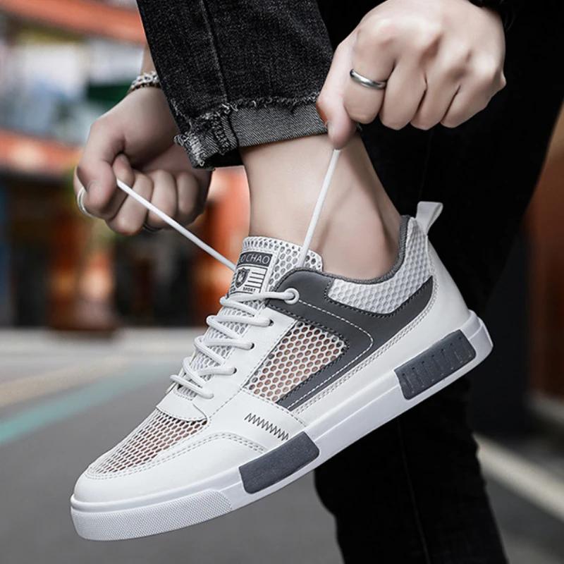 

Men Casual Shoes Comfortable Trend Board Shoes for Men Mesh Breathable Sneakers Outdoor Sports Shoes Men New Running Shoes 44 чорний