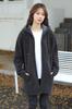 Necoat Long Long Size L Women's Parka, Fleece-Lined, Sleeves, Fall/Winter, Gray,