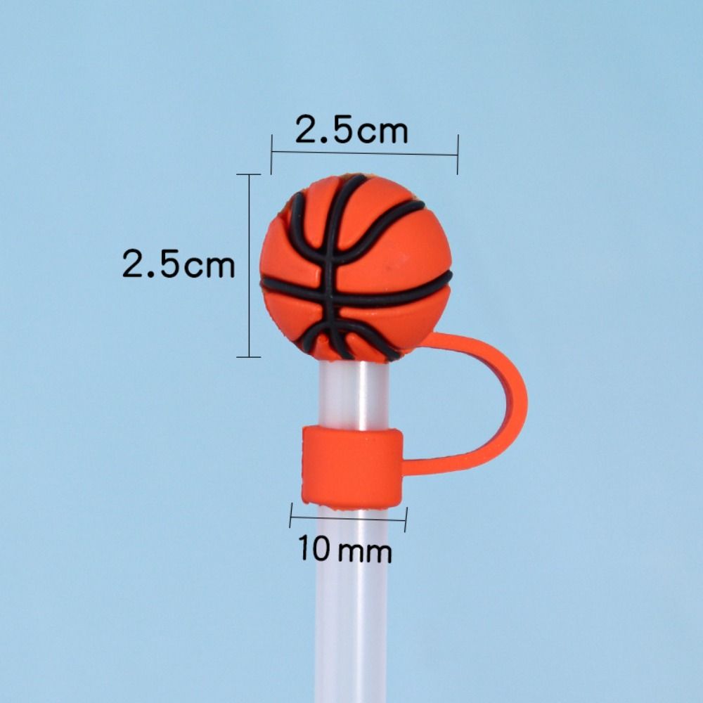 Silicone Dust Proof Straw Cap Ball Dust-Proof Protector Cap Cute Ball Straw Covers  For 10mm Straws