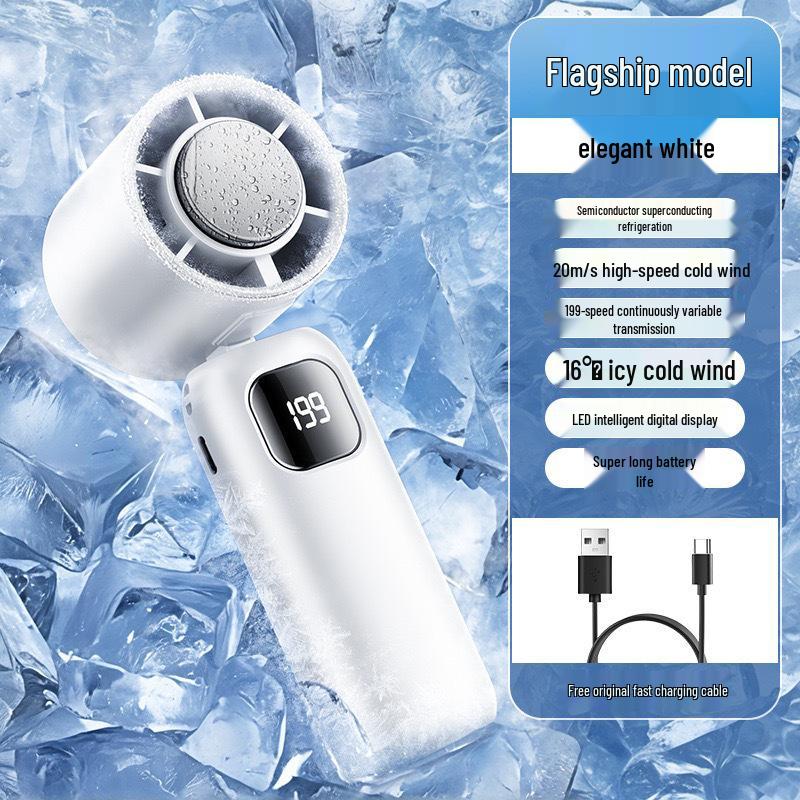Portable Mini USB Rechargeable Folding Fan - Low Noise, Powerful Breeze for Office/Student Use