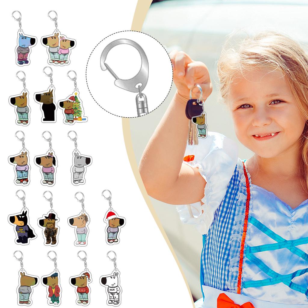 Key Chain European & N Pack Cool Guy Pendant, Double Sided Acrylic Pendant