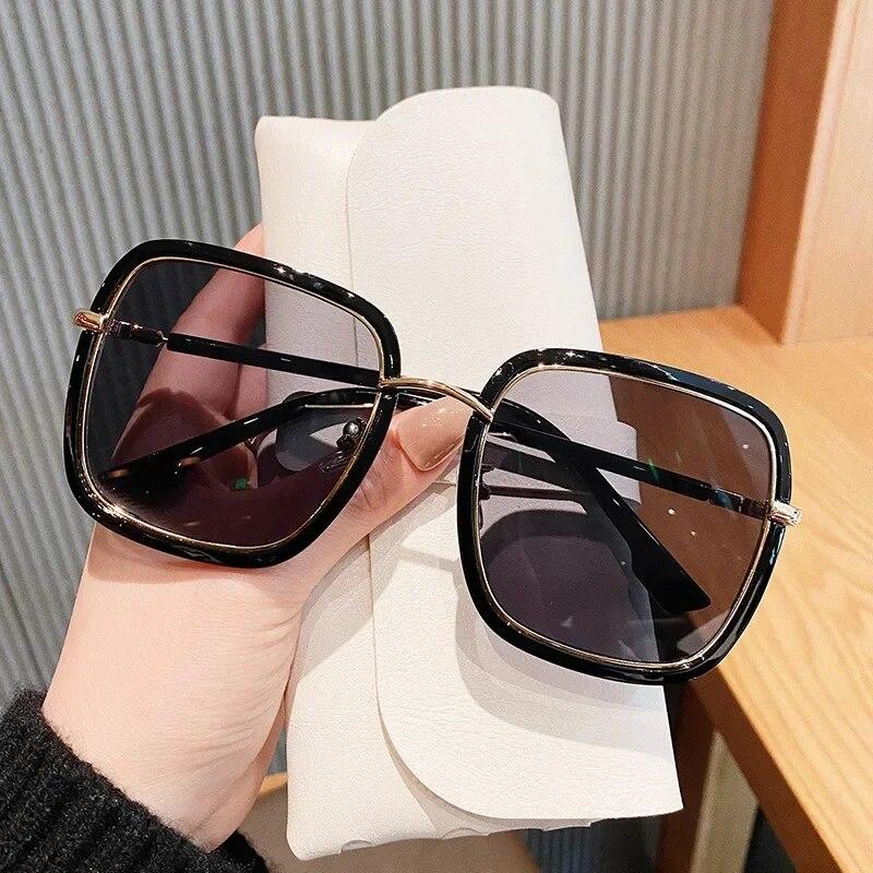 Ochelari de soare pătrați cu gradient pentru femei Ochelari de soare vintage supradimensionați pentru bărbați Ochelari colorați la modă de designer de marcă în aer liber UV400