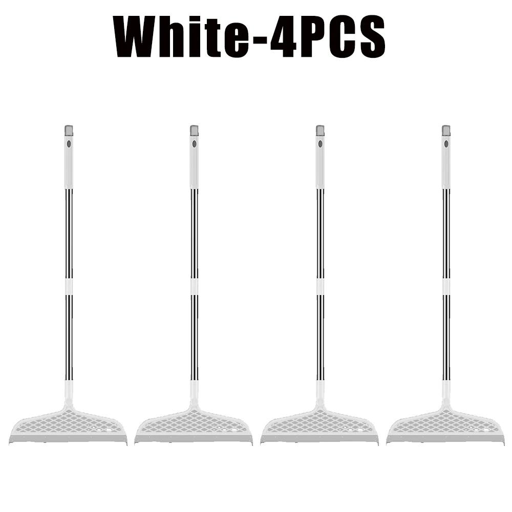 Long Handle Silicone Broom Waterproof Floor Scraper Pet Hair Catcher Multi Surface Cleaner for Bath Kitchen Hardwood Tiles