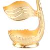 Coffee Spoon Holder Elegant Swan Shaped Alloy Mirror Polish Rich Details Coffee Stirrers Holder for Party Cafe Office Gold Holder with Spoon