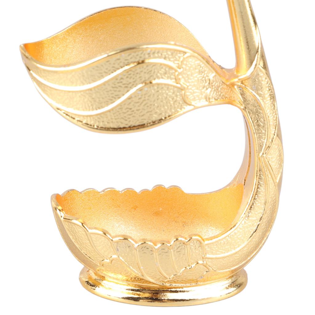 Coffee Spoon Holder Elegant Swan Shaped Alloy Mirror Polish Rich Details Coffee Stirrers Holder for Party Cafe Office Gold Holder with Spoon