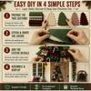 DIY Patchwork Christmas Tree Kit, Farmhouse Fabric Xmas Wall Hanging Ornament Craft Set, Complete Sewing Material Kit for Gifts