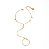 High-End Gold-Plated Stainless Steel Bracelet with Diamond Accents - European American Style
