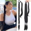 MERISIHAIR Elegant Women Synthetic Long Straight Braided Ponytail Extensions Hairpiece Wrap Around Pony Tail With Rubber Band