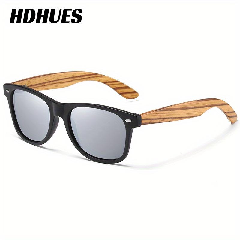 HdHues Unisex bambusové polarizované venkovní dřevěné vintage sluneční brýle, UV400
