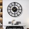 Industrial Themed 12Inch Rusts Resistant Metal Wall Clock Quiet Not Ticking Movement For Home Office Cafes Decoration