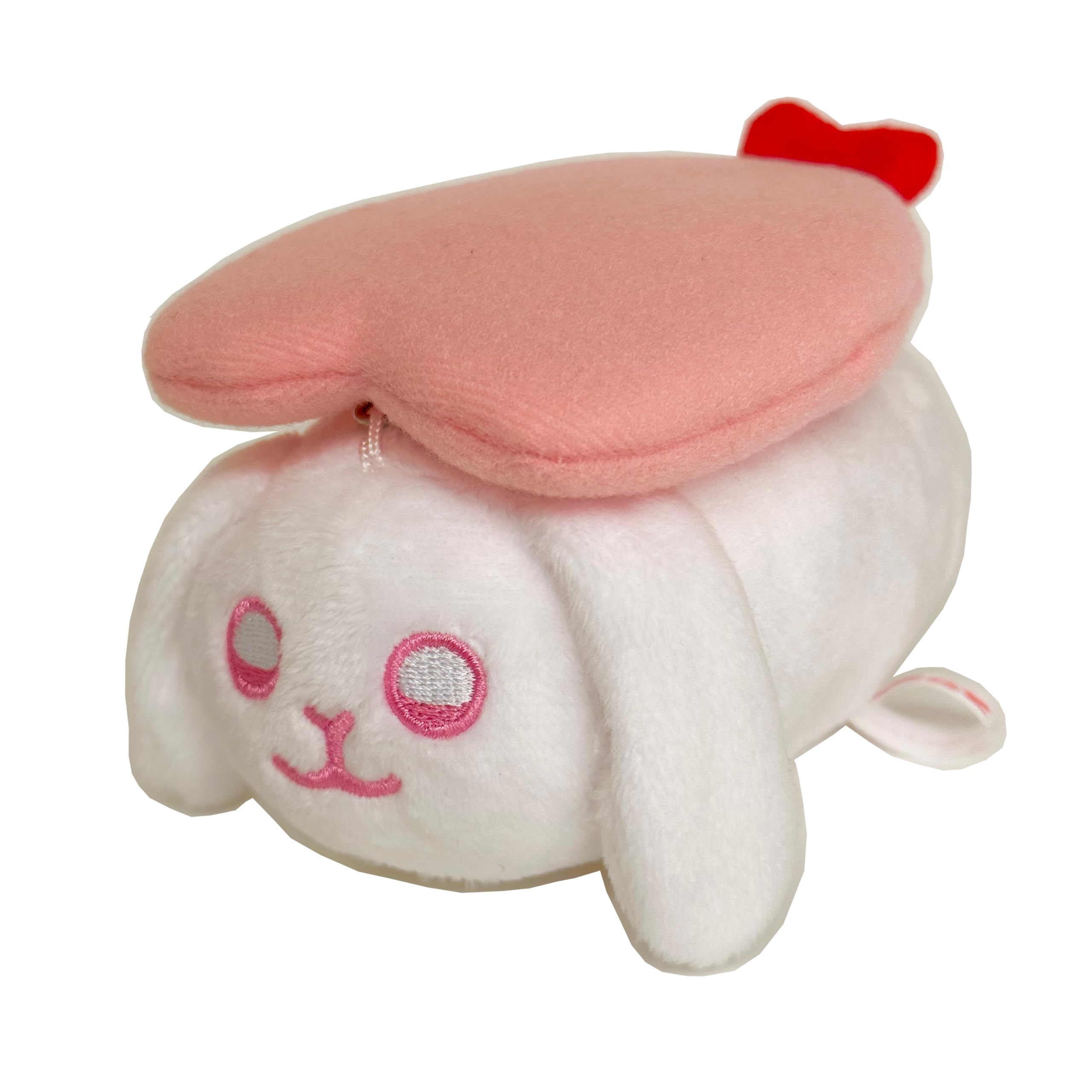 

Sushi Zoo Sushipyon Rabbit Plush Toy Keychain Mascot, Sushi & Animal Mix, Sleepy Face, Sweet Shrimp Topping, Detachable, Fluffy, Palm-Sized (11cm