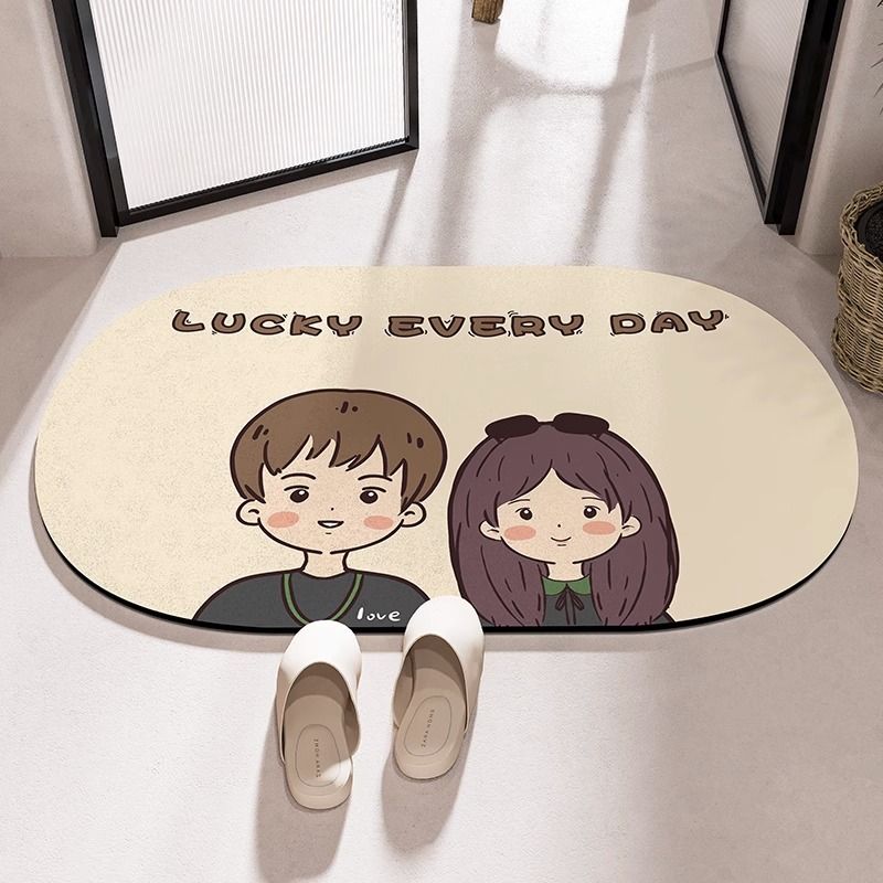 Customizable Size Diatom Mud Absorbent Floor Mat Bathroom Door Cushion Non-slip Toilet Mat Toilet Yiwu Carpet