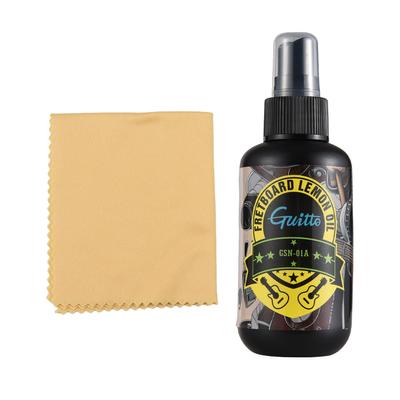 GUITTO Guitar Cleaning Care Kit 120ml Fretboard Lemon Oil with Cleaning Cloth for Guitar Cleaning