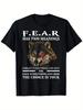 T-shirt Grafica Lupo Uomo & Donna - Affrontalo, Corri Audacemente Citazione - Pesante 200