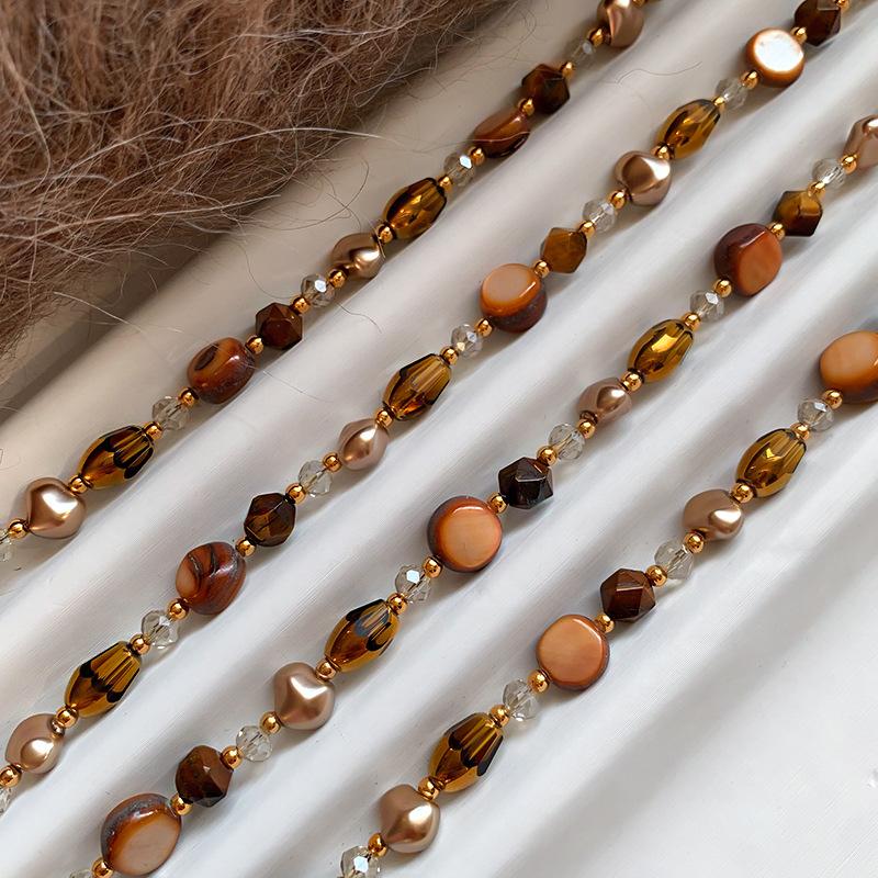 Tiger Eye Stone Long Necklace Women's Accessories Stacked New Sweater Chain Premium Light Luxury Neck Chain