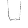 Luxury Zircon Arabic Necklace For Women Love Letter Pendant Stainless Steel Gold Color Clavicle Chain Couple Jewelry Gift