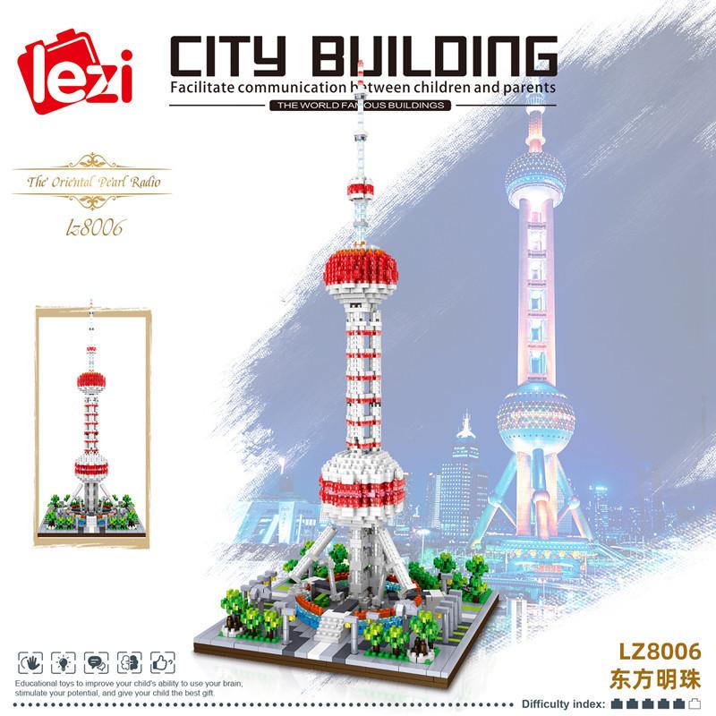 Latest Lezi Small Blocks Chinese Style Architecture Castle Palace Tower Construction Blocks Fun Toys For Children Gifts Girl Present
