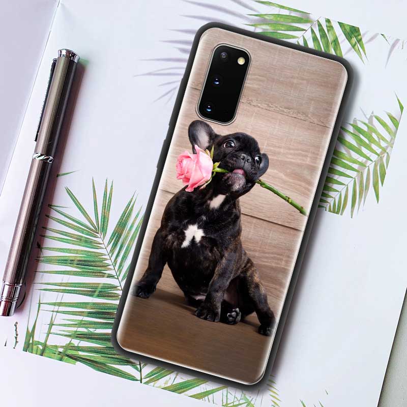 Silicone Phone Case For Samsung Galaxy S20 FE S22 S21 Ultra 5G S10e S10 S8 S9 Plus S7 Soft Back Cover Funda French Bulldog Dog