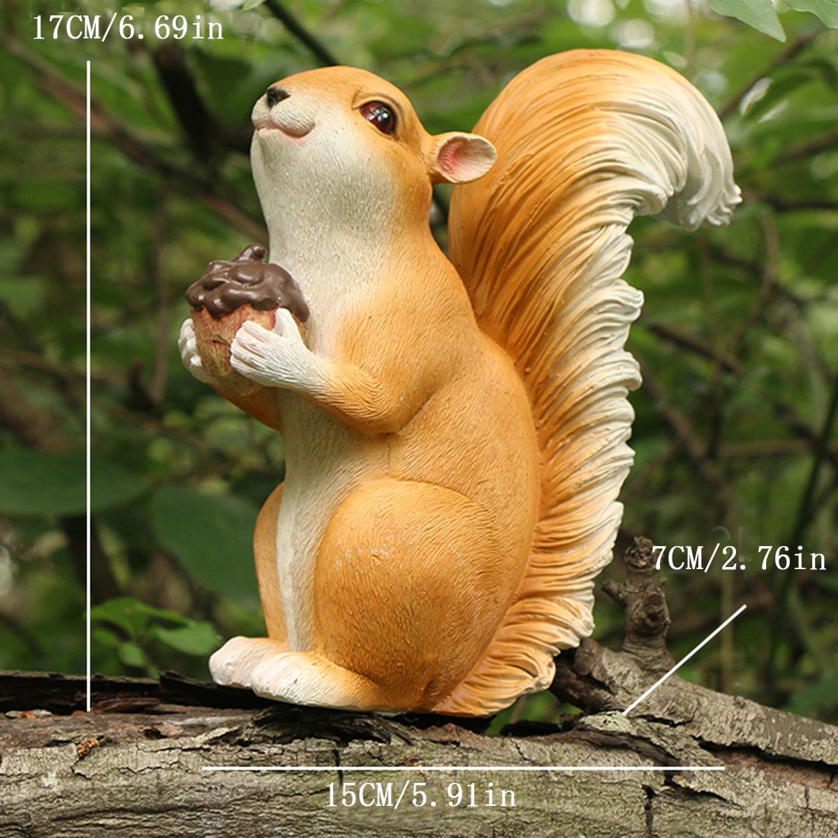 

1 шт. Подвесные статуэтки белок для украшения сада, уличный подвесной декор для дерева с винтами и крючками, милые фигурки животных