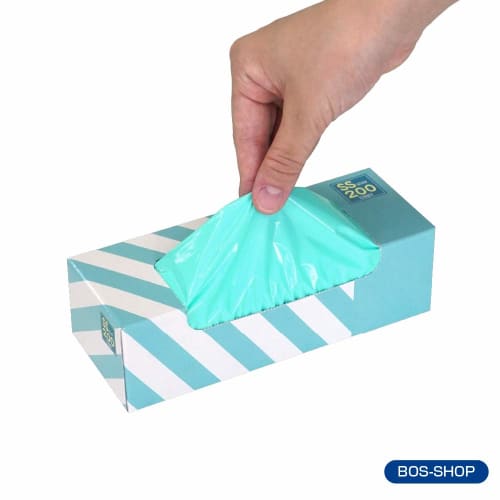 amazing odor-proof bag bos  boss  striped package/mint green ss size 200 pieces for processing baby diapers, pet poo, food waste, sanitary items, etc.