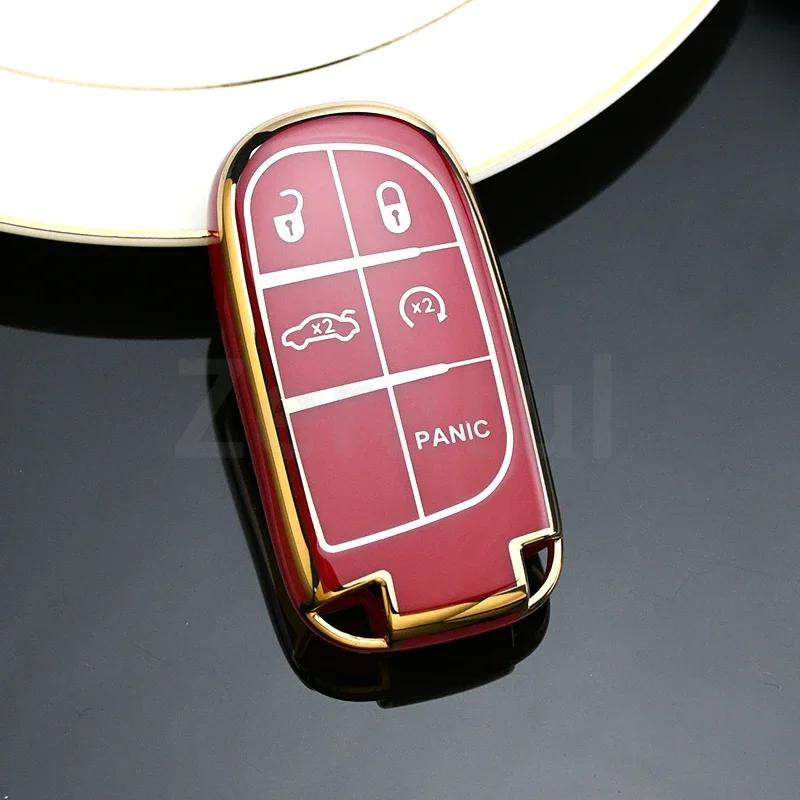 For Jeep Renegade Compass Grand Cherokee For Chrysler 300C Wrangler Dodge Tpu Car Key Cover Case Fob Shell Holder Accessaries