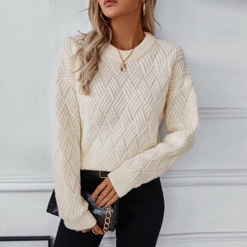 Loose Round Neck Knitted Sweater Autumn and Winter Women's Sweater Casual Pullover Sweater