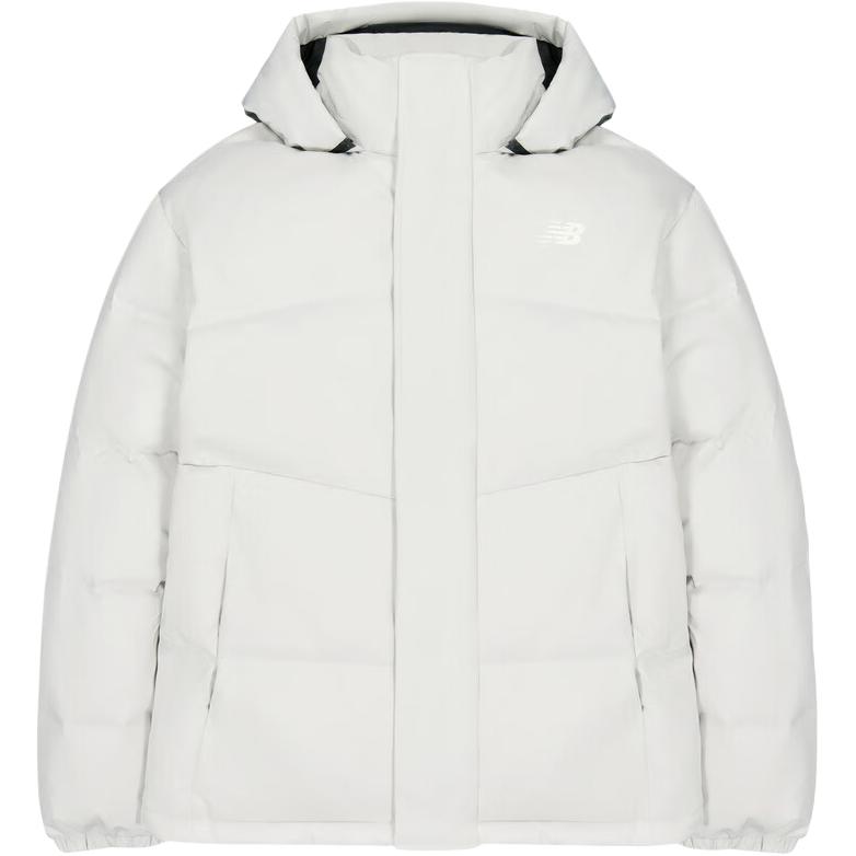 New Balance Down Jackets Unisex Light Gray Detachable Hood Moderate NPF47031-LGR XS