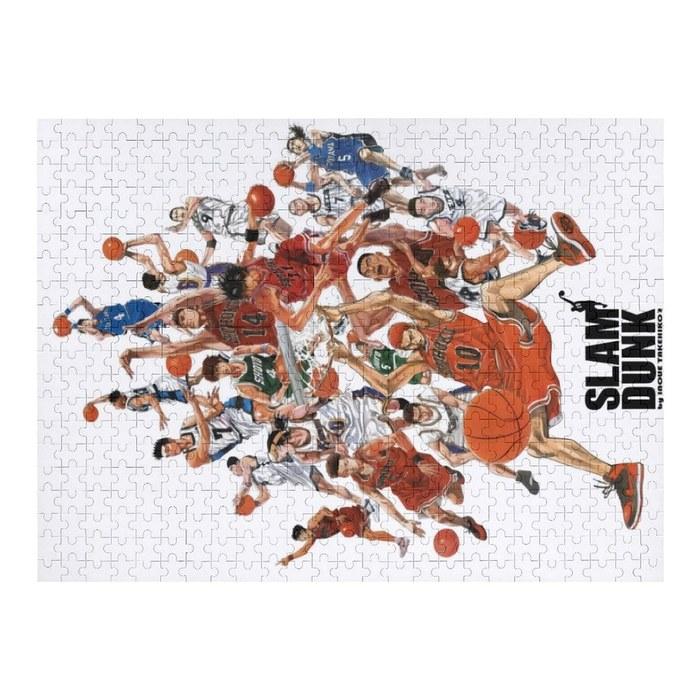 Slam Dunk Puzzle – Sakuragi Hanamichi, Rukawa Kaede, Akagi Haruko, Miyagi Ryota – 300/500/1000 Piece Wooden Jigsaw Puzzle – 500 PCS