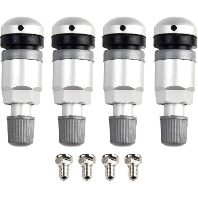 

4pcs TPMS Tire Pressure Sensors Valve Stem Repair Kit Metal Construction Compatible for BMW 5 Series Front Rear Left Right Wheels