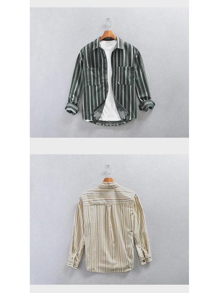 Men's Z221 Striped Long Sleeve Casual Shirt