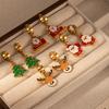 Festive Titanium Steel Ear Cuffs: Non-Fading Christmas-Themed Stud Earrings for Women