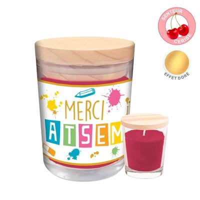 [A1606] - Scented Candle 'Thank You Atsem for This Year' (cherry) - 92x70mm