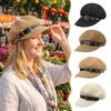 Breathable Woven Straw Cap Leather Buckle Sunshade Cap Casual Octagonal Hat  Spring And Summer