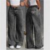 High Waist Bowknot Embroidered Jeans - Women's Sweet & Spicy Style, Straight Leg, Loose & Casual.