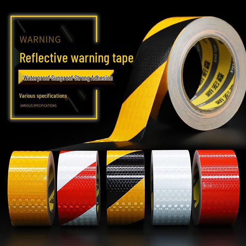 Yellow-Black Lattice Reflective Sticker Roll