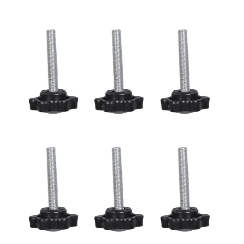 6Pcs Industrial Screws Ergonomic Knob Plastic Tighten Bolt Knob Hexagonal Head Handle Hand Screw Plastic Tighten Bolt