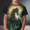 Summer Kids Horse 3D Printed Crew Neck T-Shirt