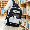 Schoolbag High Value Cute Small Fresh Contrasting Color Schoolbag Female Junior High School Girl High School Student Backpack Travel Lightweight 