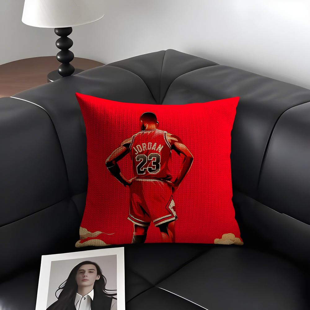 Jordan Legend Basketball Cushion Cover Natural Linen Organic Fabric DoubleSided Printing Sofa Home Decor Gift Pillow Case