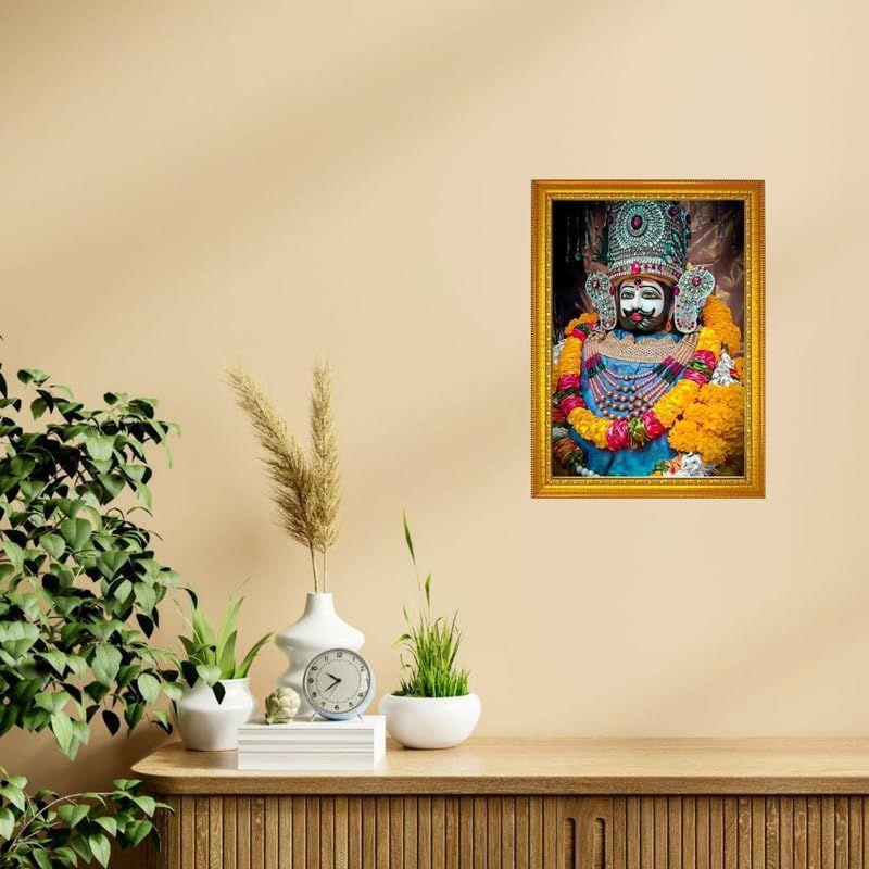 Khatu Shyam Ji | Shyam Baba | Hare Ka Sahara Baba Shyam Al Nostru Tablou cu Ramă Pictură Murală Pentru Decorarea Casei și Cadou-8x10 inch