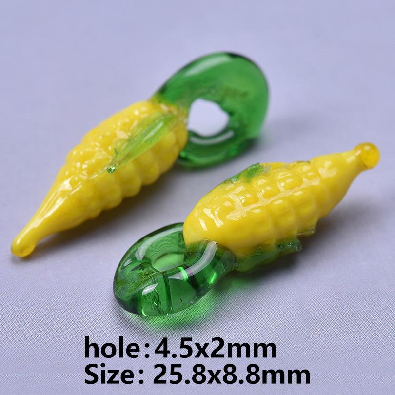 15pcs Mixed Glass Pepper Cherry Cabbage Pendants For Jewelry Making Supplies Red Apple Fruit Charm Pendant DIY Keychain Material