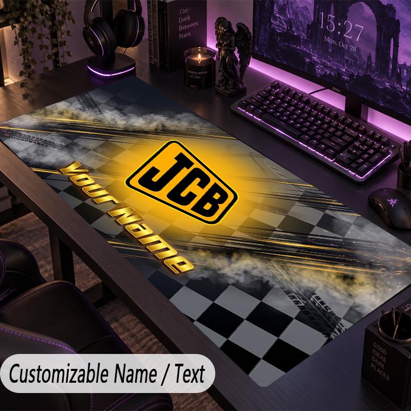 Large Mouse PadJCB Custom Name Text Personalized Desk Mat Non Slip Gaming Pad