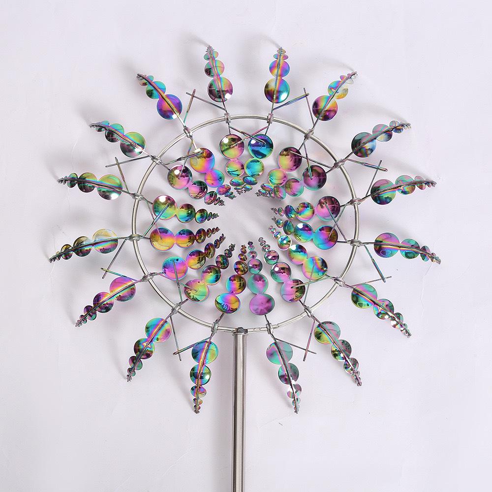 Creative Outdoor Wrought Iron Windmill: Rotating Metal Garden Decoration
