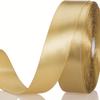 1 Roll Champagne Golden Satin Ribbon - Luxury Glossy Gift Wrap Ribbon for Wedding, Birthday,Wedding Bouquets, Webbing Strap