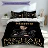 3pcs Custom Name Michael Jackson Set,Includes 1 Duvet Cover and 2 Pillowcases,All-season Bedroom Decor